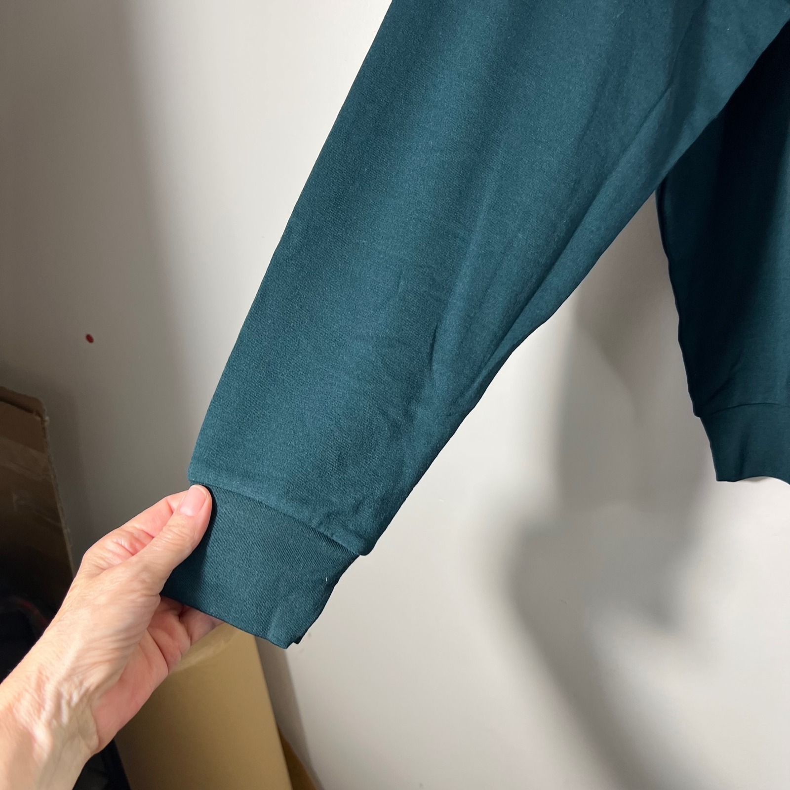 Womens Wool & Aspen Merino Wool Sweatshirt Dark Green 1x Nwot — image 4 of 7